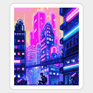 Futuristic City art Magnet